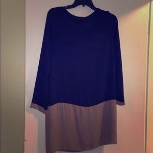 Black and Taupe Shift dress